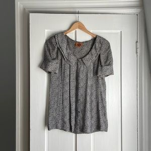 Tory Burch Blouse with Puff Sleeve and Peter Pan Collar